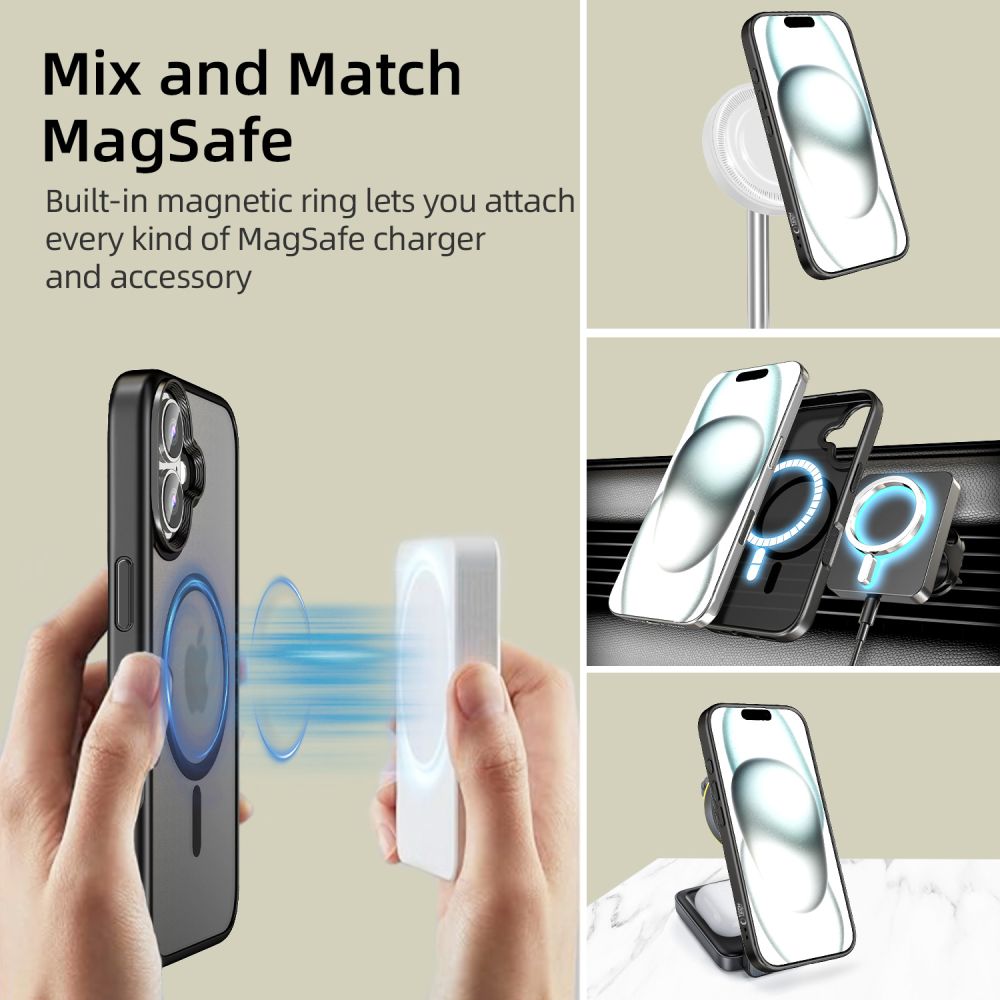 KRYT NA IPHONE 16 PLUS TECH-PROTECT MAGMAT MAGSAFE MATTE BLACK