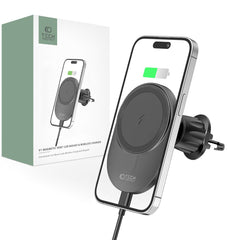 DRŽIAK TELEFÓNU DO AUTA S BEZDRÔTOVÝM NABÍJANÍM TECH-PROTECT MM15W-V1 MAGNETIC MAGSAFE VENT CAR MOUNT WIRELESS CHARGER 15W BLACK