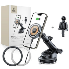 DRŽIAK TELEFÓNU DO AUTA S BEZDRÔTOVÝM NABÍJANÍM TECH-PROTECT MM15W-V5 MAGNETIC MAGSAFE DASHBOARD & VENT CAR MOUNT WIRELESS CHARGER 15W BLACK