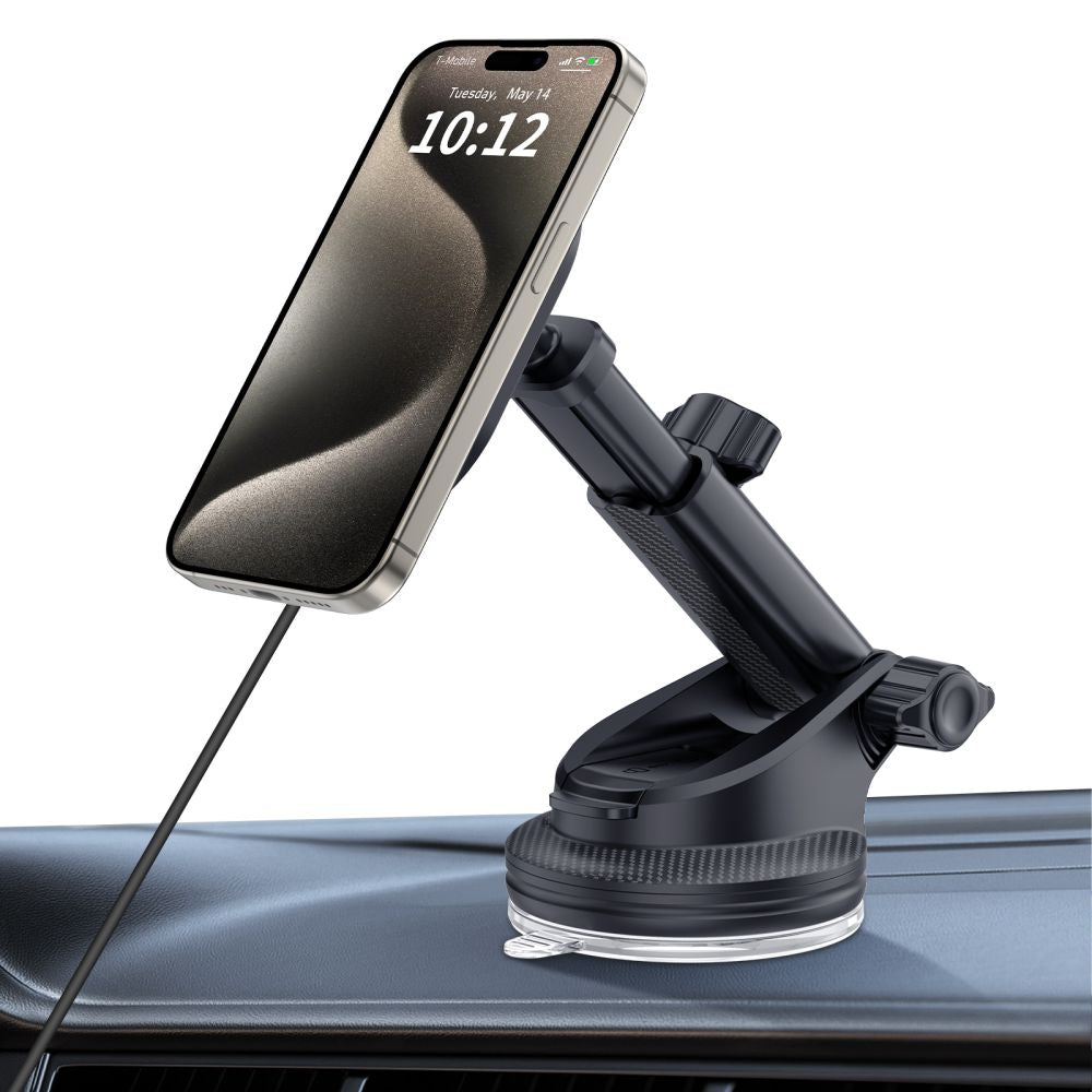 DRŽIAK TELEFÓNU DO AUTA S BEZDRÔTOVÝM NABÍJANÍM TECH-PROTECT MM15W-V6 MAGNETIC MAGSAFE DASHBOARD & VENT CAR MOUNT WIRELESS CHARGER 15W BLACK