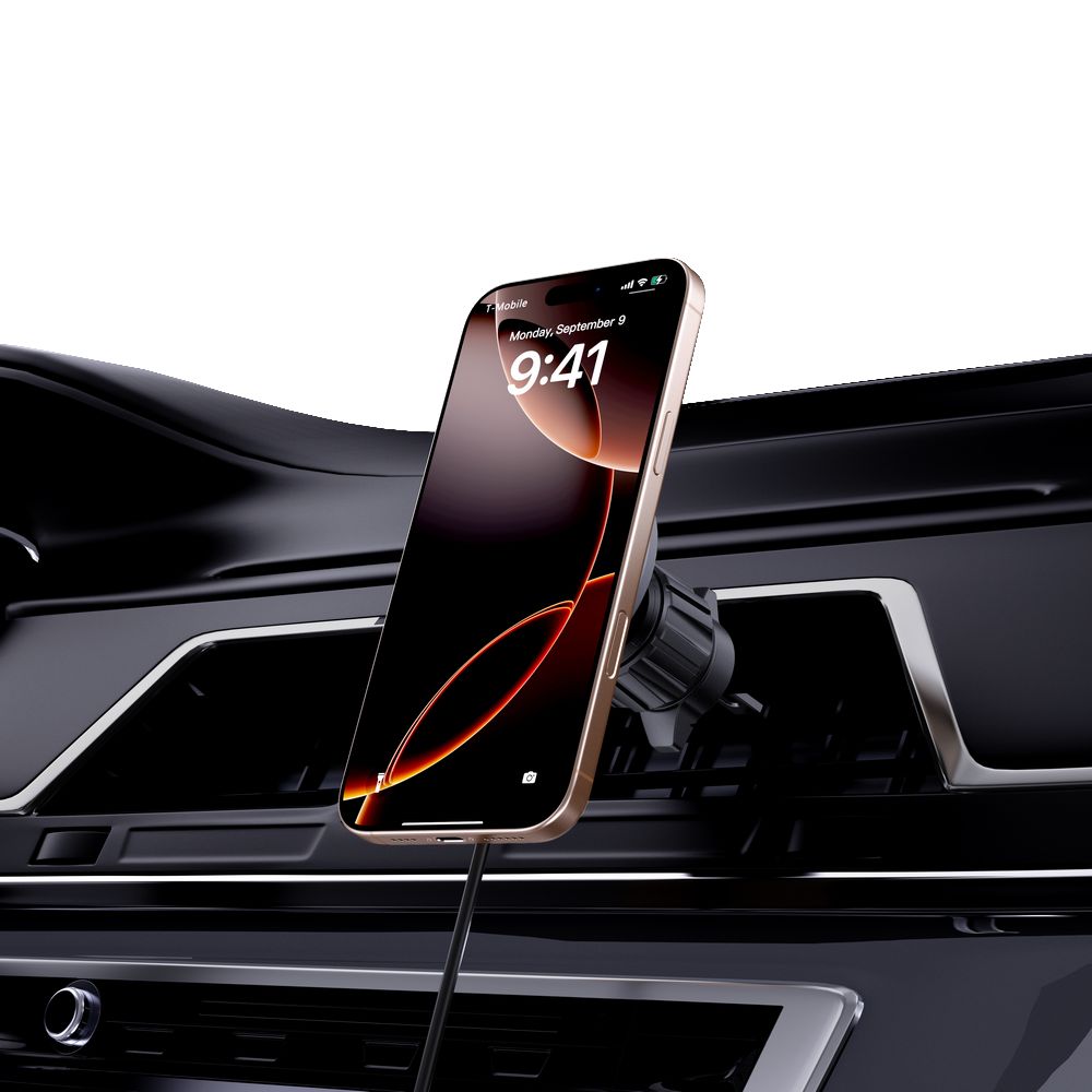 DRŽAČ TELEFONA ZA AUTO S BEZICNIM PUNJENJEM TECH-PROTECT MM15W-V6 QI2 MAGNETSKA MAGSAFE DRŽAČ NA TABLICI I VENTILACIJI S BEZICNIM PUNJENJEM 15W CRNI