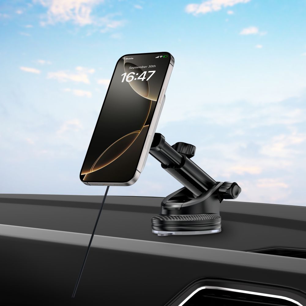 DRŽIAK TELEFÓNU DO AUTA S BEZDRÔTOVÝM NABÍJANÍM TECH-PROTECT MM15W-V9 MAGNETIC MAGSAFE DASHBOARD & VENT CAR MOUNT WIRELESS CHARGER 15W BLACK