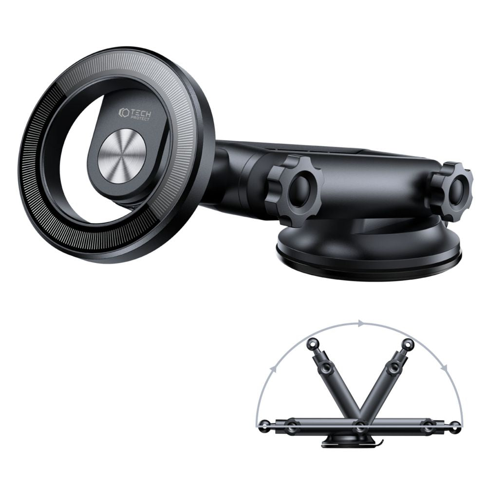 DRŽIAK / NABÍJAČKA DO AUTA  TECH-PROTECT N53 MAGNETIC MAGSAFE DASHBOARD CAR MOUNT BLACK