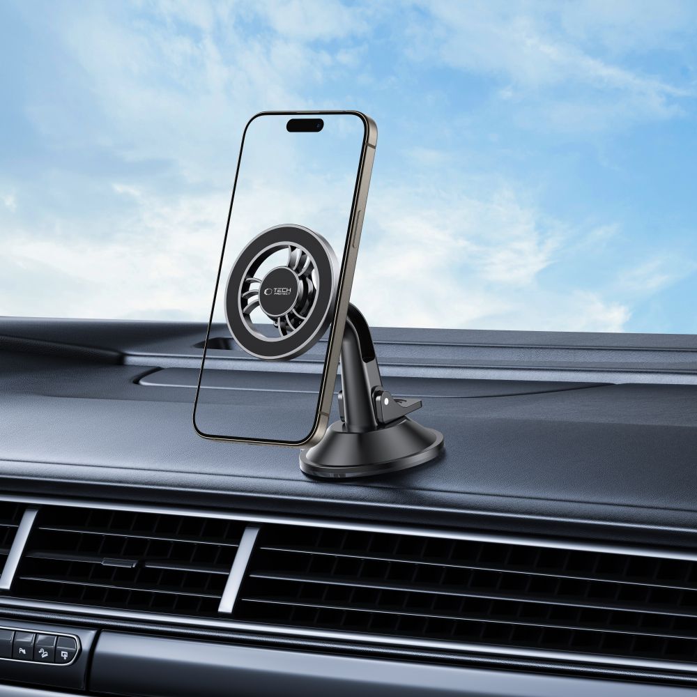DRŽIAK TELEFÓNU DO AUTA TECH-PROTECT N56 MAGNETIC MAGSAFE DASHBOARD SHRT CAR MOUNT BLACK