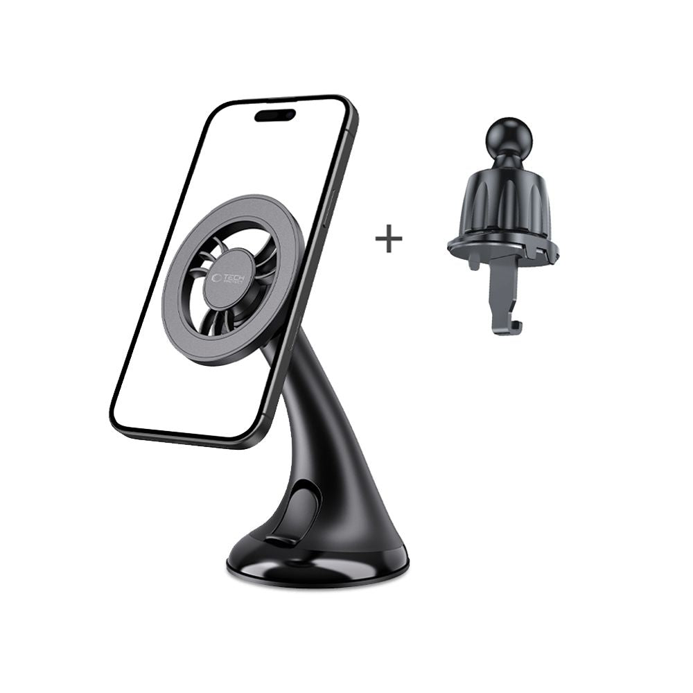 DRŽIAK TELEFÓNU DO AUTA TECH-PROTECT N56 MAGNETIC MAGSAFE DASHBOARD UNRG & VENT CAR MOUNT BLACK