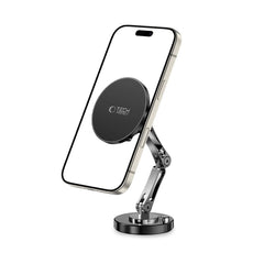 DRŽAČ TELEFONA ZA AUTO TECH-PROTECT N57 MAGNETSKI MAGSAFE DRŽAČ ZA TABLICU I STOLNI STAND TELEFONA CRNI