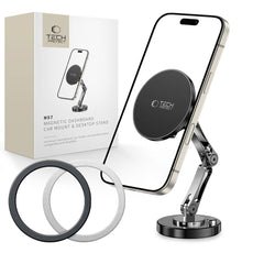 DRŽAČ TELEFONA ZA AUTO TECH-PROTECT N57 MAGNETSKI MAGSAFE DRŽAČ ZA TABLICU I STOLNI STAND TELEFONA CRNI