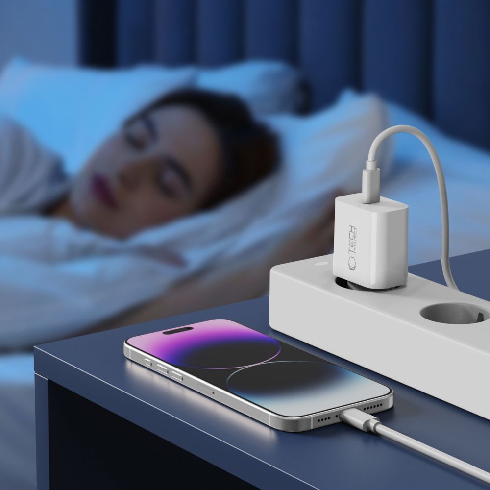 TECH-PROTECT NC20W 1-PORT MREŽNI PUNJAČ PD20W + LIGHTNING KABEL BIJELI