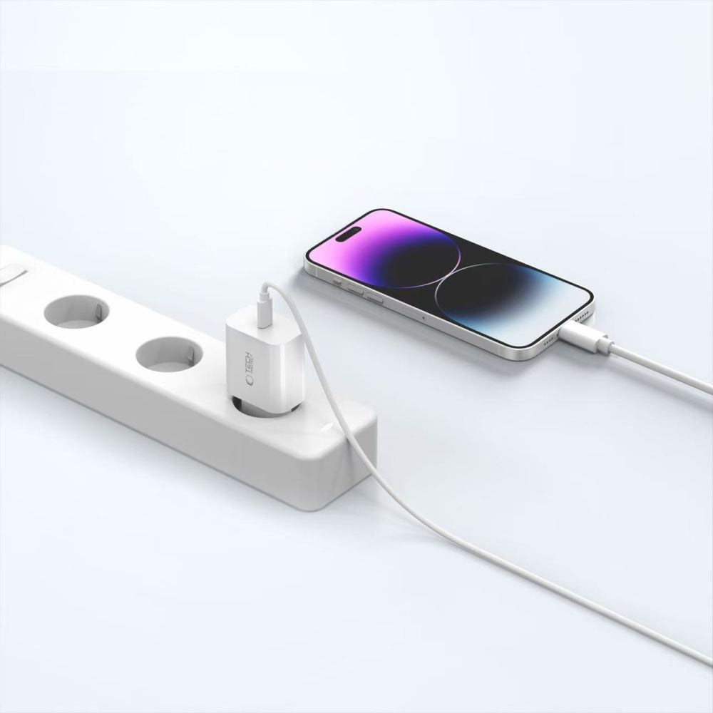 TECH-PROTECT NC20W 1-PORT MREŽNI PUNJAČ PD20W + LIGHTNING KABEL BIJELI