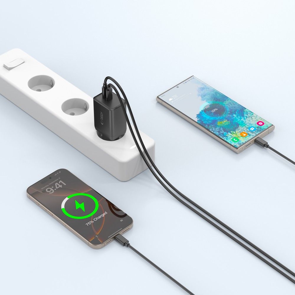 TECH-PROTECT NC45W-GAN 2-PORT MREŽNI PUNJAČ PD45W CRNI