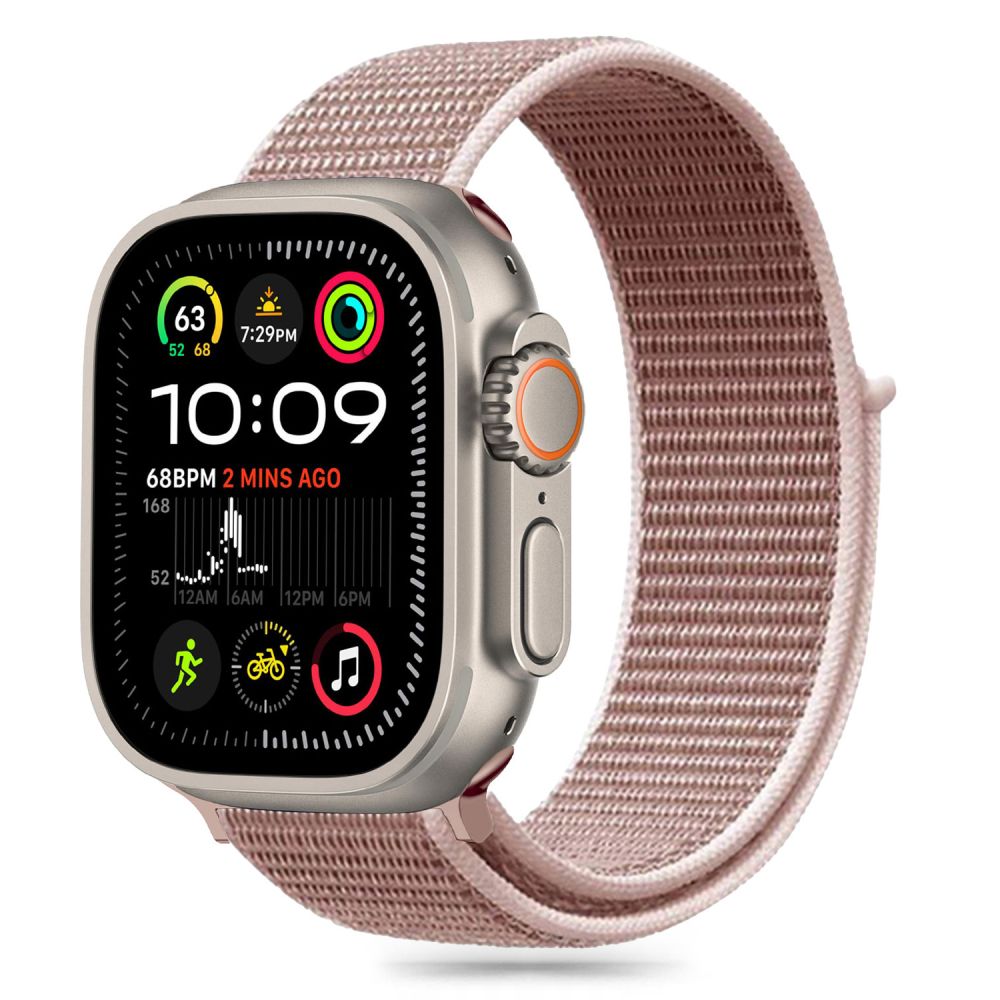REMIENOK TECH-PROTECT NYLON APPLE WATCH 6 / 7 / 8 / 9 / 10 / SE / ULTRA 1 / 2 (44 / 45 / 46 / 49 MM) DUSTY ROSE