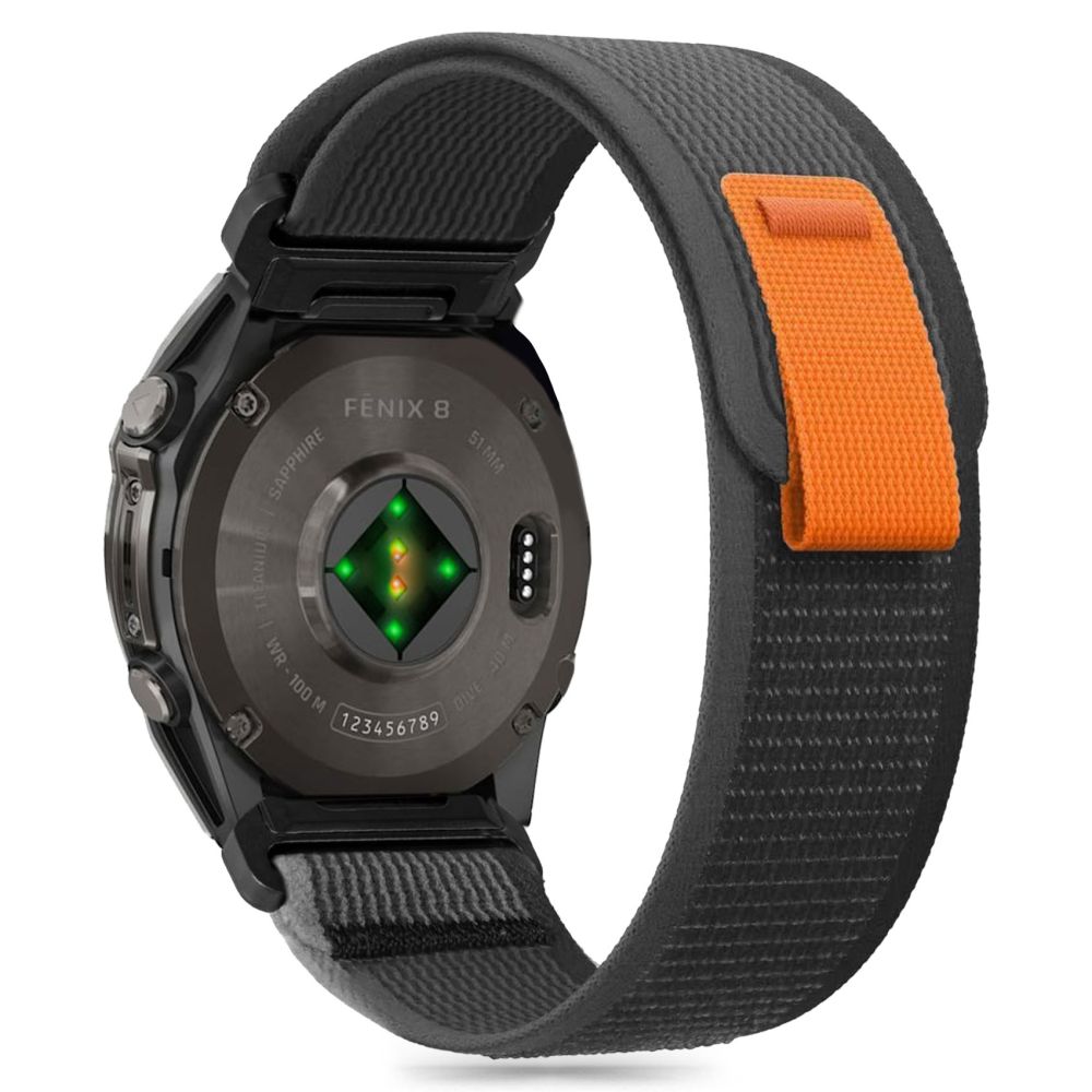 REMIENOK TECH-PROTECT NYLON GARMIN FENIX 5X / 5X PLUS / 6X / 6X PRO / 7X / 8 (51 MM) BLACK/ORANGE