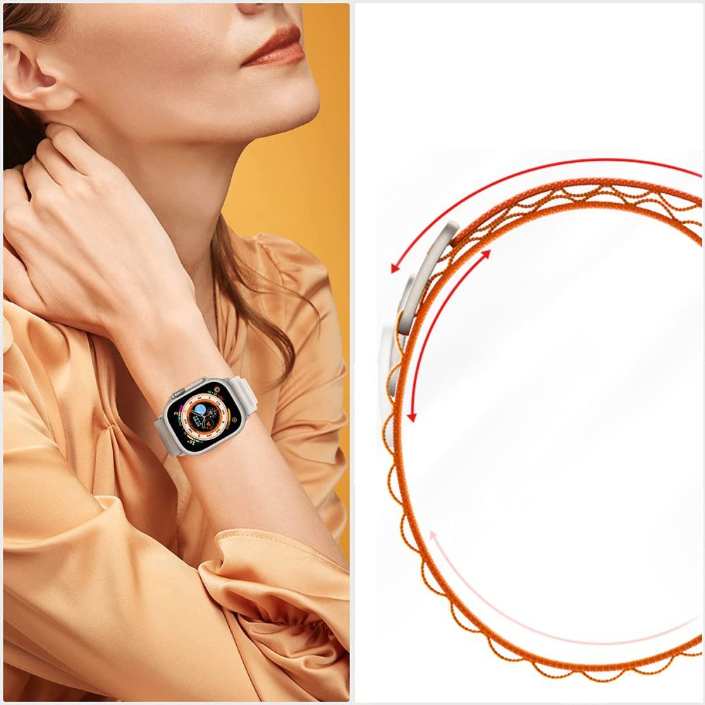 REMIENOK DOOP NYLON PRO APPLE WATCH 4 / 5 / 6 / 7 / 8 / 9 / SE (38 / 40 / 41 MM) ORANGE