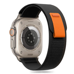 REMIENOK TECH-PROTECT NYLON STRIPE APPLE WATCH 6 / 7 / 8 / 9 / 10 / SE / ULTRA 1 / 2 (44 / 45 / 46 / 49 MM) BLACK/ORANGE