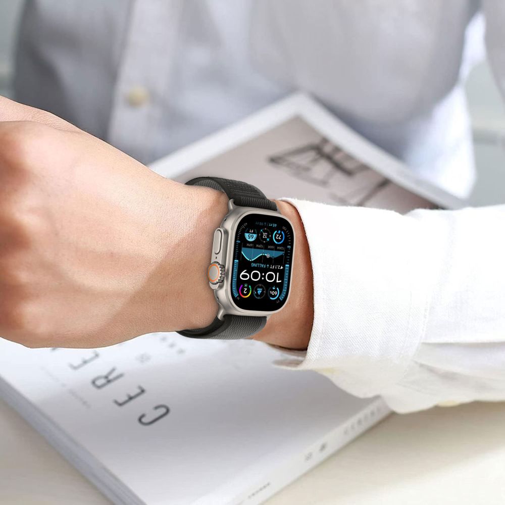 REMIENOK TECH-PROTECT NYLON STRIPE APPLE WATCH 6 / 7 / 8 / 9 / 10 / SE / ULTRA 1 / 2 (44 / 45 / 46 / 49 MM) CRAYON GREY