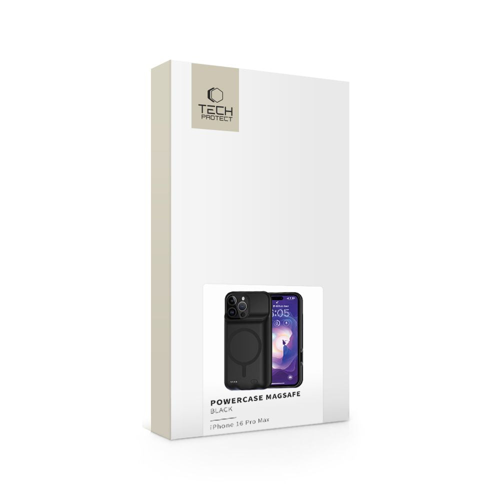 KRYT NA IPHONE 16 PRO MAX TECH-PROTECT POWERCASE MAGSAFE 8500MAH BLACK