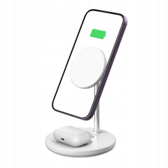 BEZDRÔTOVÁ NABÍJAČKA 2IN1 TECH-PROTECT QI15W-A21 MAGNETIC MAGSAFE WIRELESS CHARGER WHITE