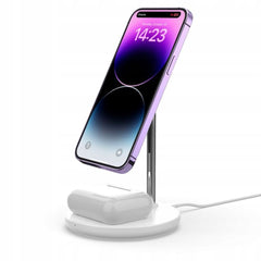 BEZDRÔTOVÁ NABÍJAČKA 2IN1 TECH-PROTECT QI15W-A21 MAGNETIC MAGSAFE WIRELESS CHARGER WHITE