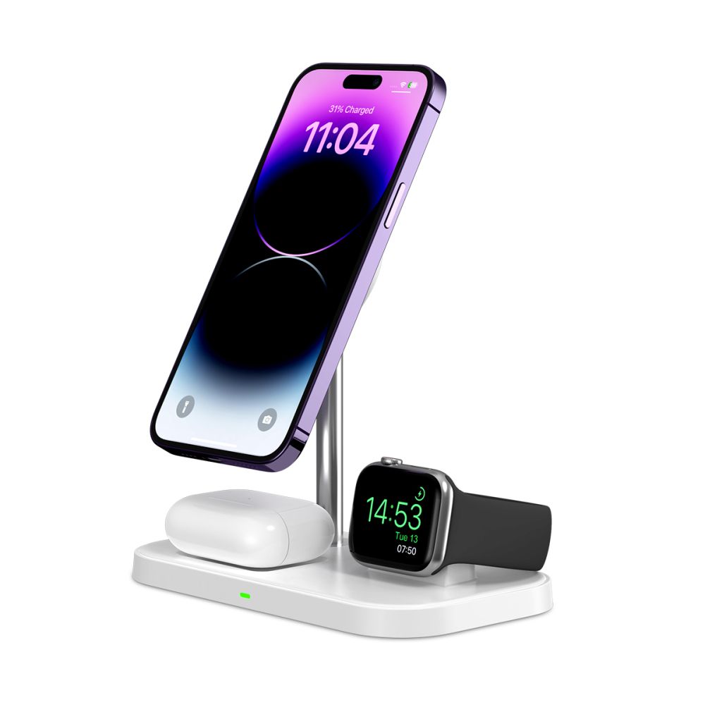 BEZDRÔTOVÁ NABÍJAČKA 3IN1TECH-PROTECT QI15W-A22 MAGNETIC MAGSAFE WIRELESS CHARGER WHITE