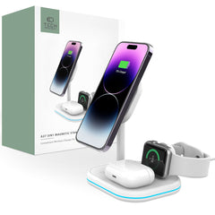 BEZDRÔTOVÁ NABÍJAČKA 3IN1 QI15W-A27 MAGNETIC MAGSAFE WIRELESS CHARGER WHITE