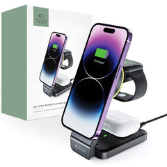 BEZDRÔTOVÁ NABÍJAČKA 3IN1 QI15W-A28 MAGNETIC MAGSAFE WIRELESS CHARGER BLACK