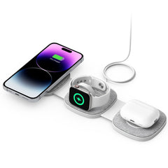 BEZDRÔTOVÁ NABÍJAČKA TECH-PROTECT QI15W-A32 3IN1 MAGNETIC MAGSAFE WIRELESS CHARGER GREY