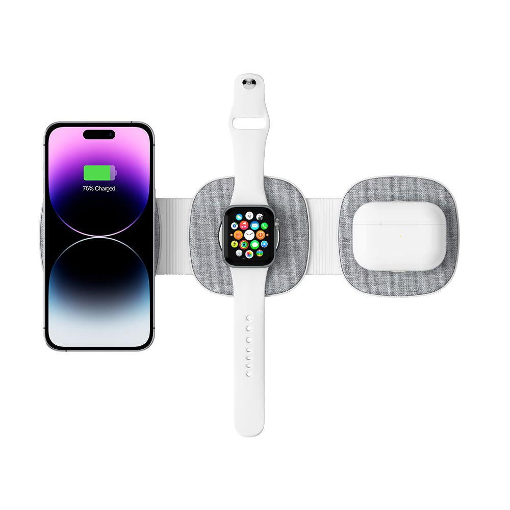 BEZDRÔTOVÁ NABÍJAČKA TECH-PROTECT QI15W-A32 3IN1 MAGNETIC MAGSAFE WIRELESS CHARGER GREY
