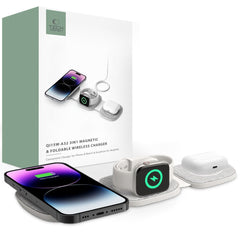 BEZDRÔTOVÁ NABÍJAČKA TECH-PROTECT QI15W-A32 3IN1 MAGNETIC MAGSAFE WIRELESS CHARGER GREY