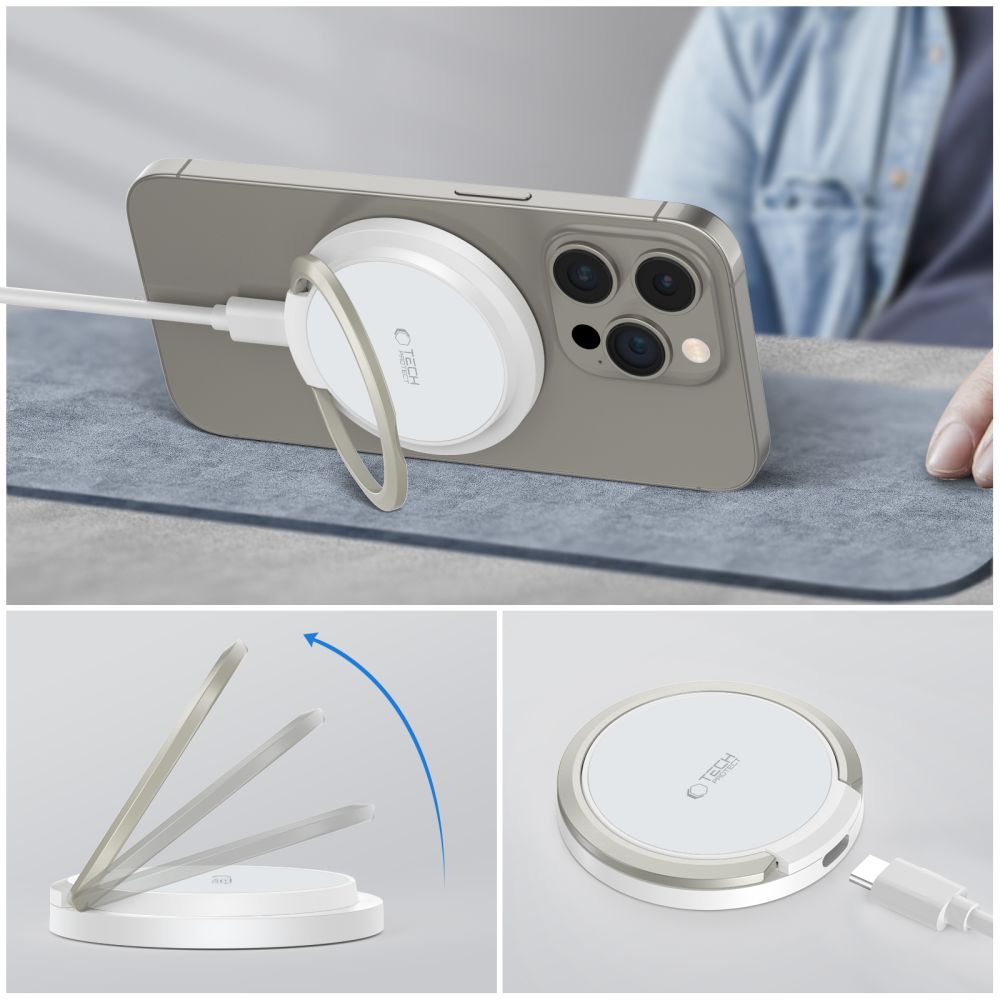 BEZVODNA  TECH-PROTECT QI15W-A33 MAGNETSKA MAGSAFE BEŽIČNA PUNJAČA BIJELA