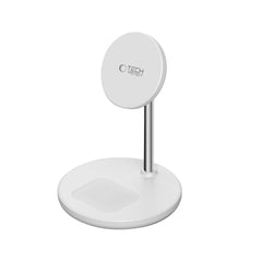 NABÍJACIA STANICA TECH-PROTECT QI15W-A39 2IN1 MAGNETIC MAGSAFE WIRELESS CHARGER WHITE