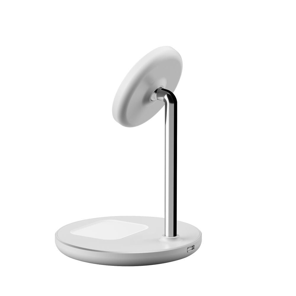 NABÍJACIA STANICA TECH-PROTECT QI15W-A39 2IN1 MAGNETIC MAGSAFE WIRELESS CHARGER WHITE