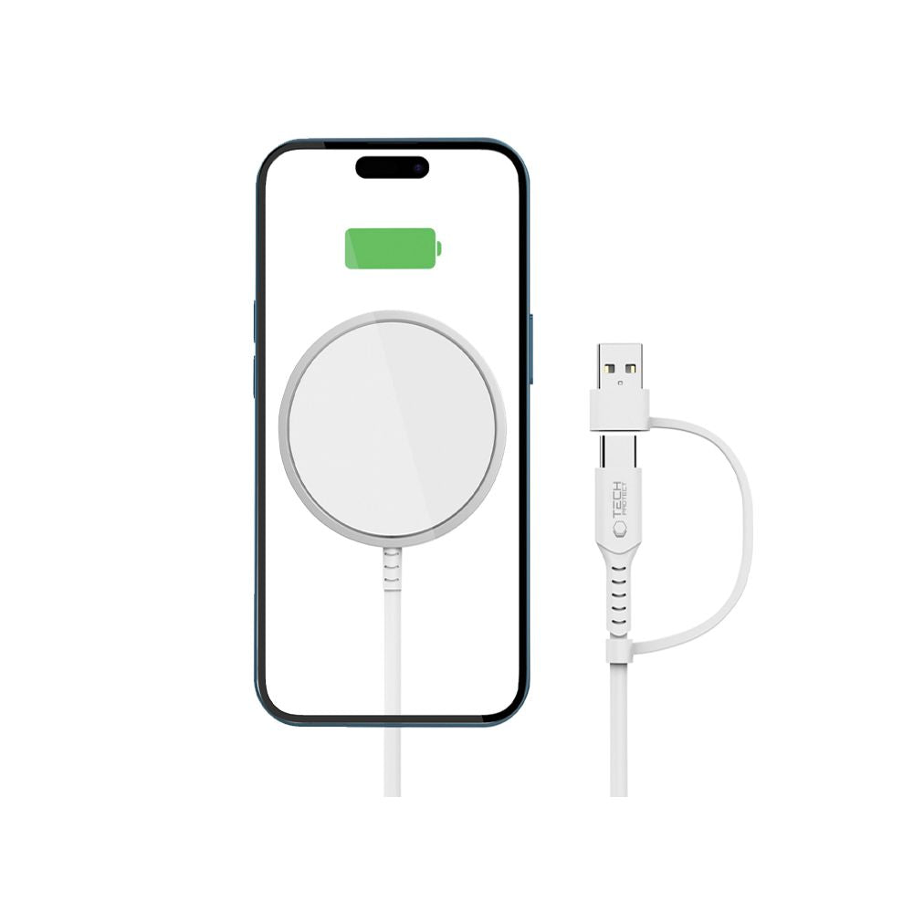 BEZDRÔTOVÁ NABÍJAČKA  TECH-PROTECT QI15W-A44 MAGNETIC MAGSAFE WIRELESS CHARGER WHITE