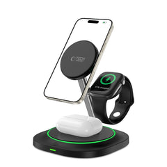 TECH-PROTECT QI15W-A46 3IN1 MAGNETIC MAGSAFE WIRELESS CHARGER BLACK
