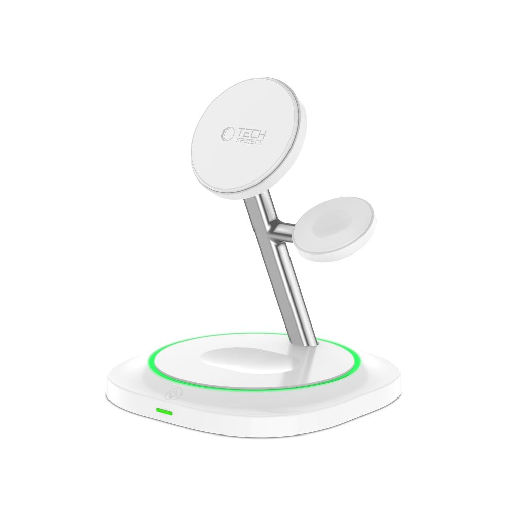 TECH-PROTECT QI15W-A46 3U1 MAGNETSKI MAGSAFE BEŽIČNI PUNJAČ BIJELI