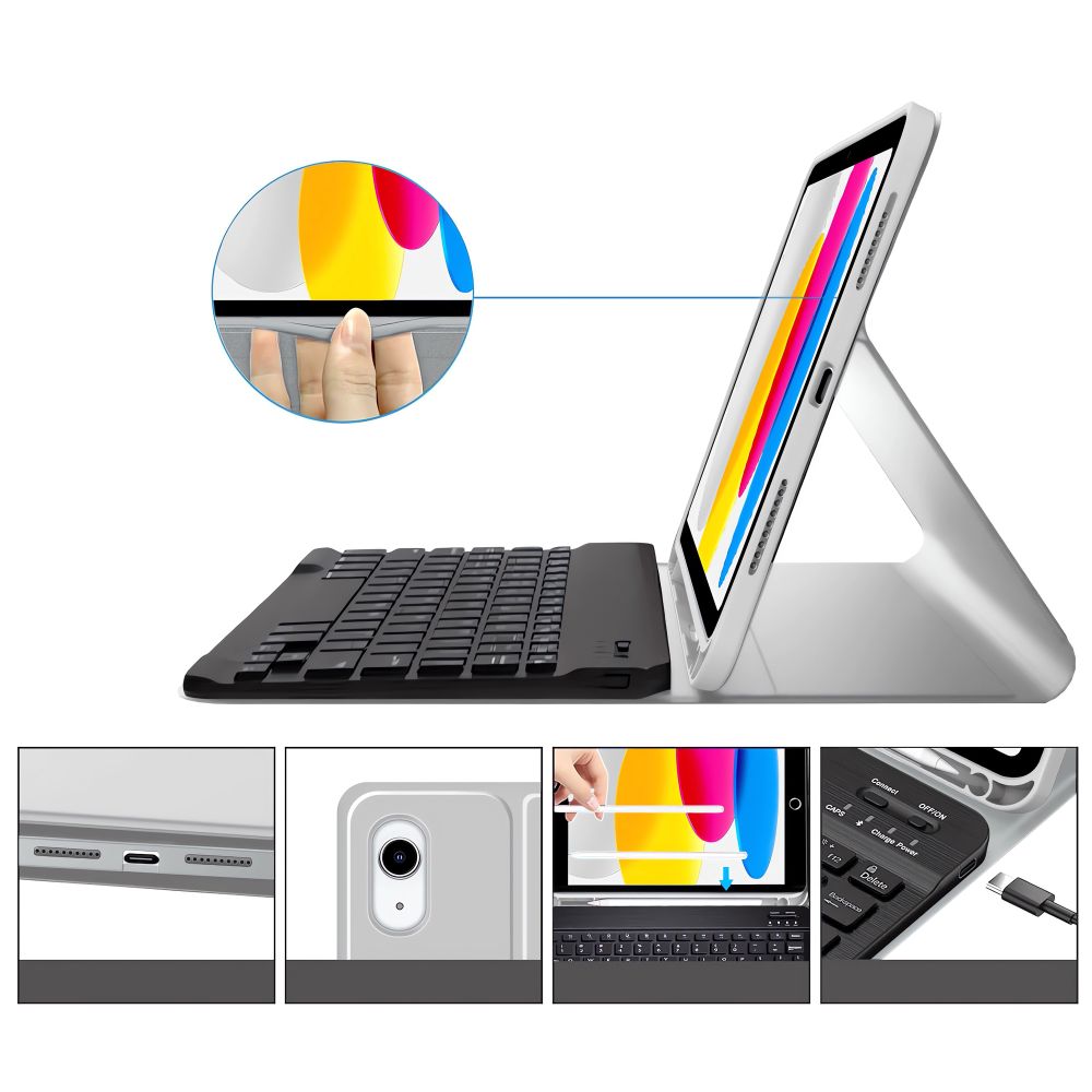 TECH-PROTECT SC  + TIPKOVNICA IPAD 10.9” 10 / 2022 / 11” 11 / 2025 SIVA