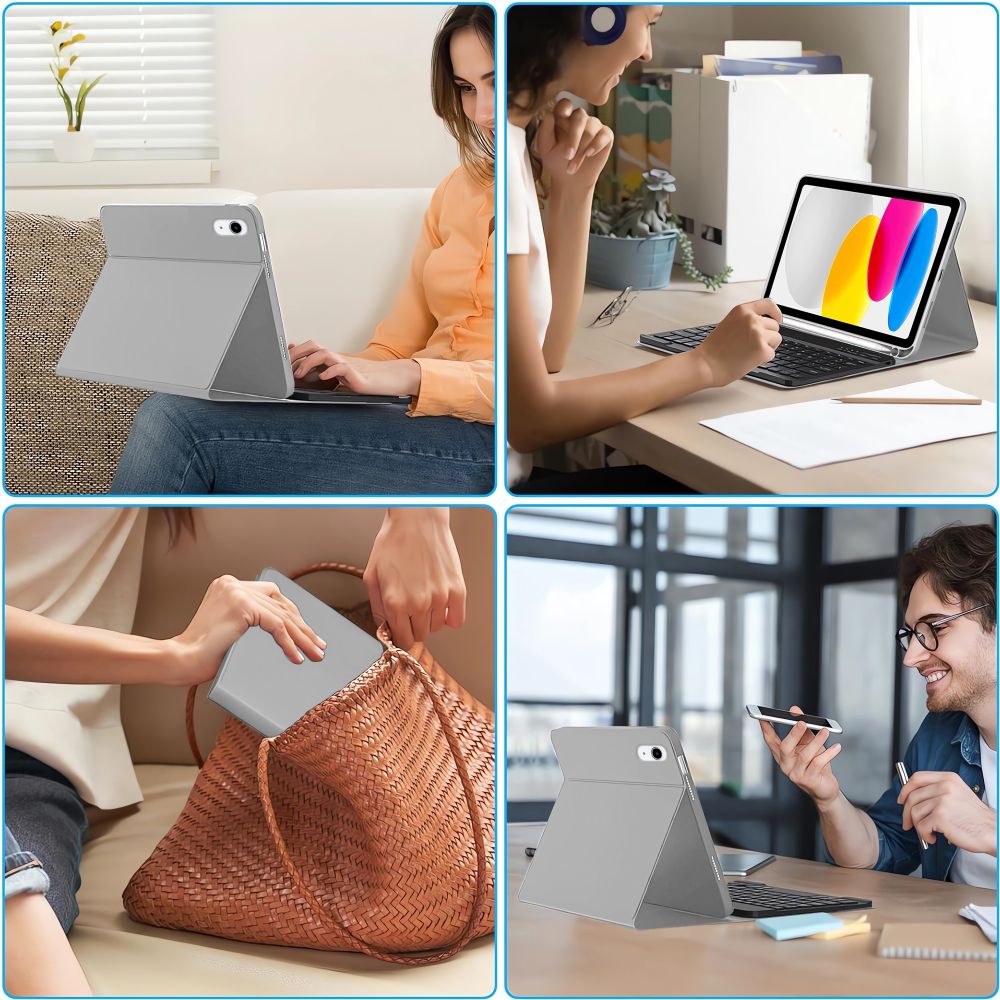 TECH-PROTECT SC  + TIPKOVNICA IPAD 10.9” 10 / 2022 / 11” 11 / 2025 SIVA