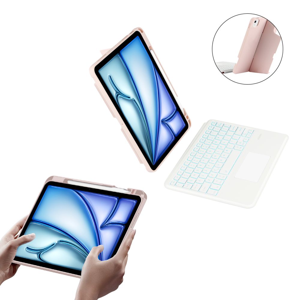 OBAL S KLÁVESNICOU PRE IPAD AIR 10.9 4 / 5 / 2020-2022 / 11 6 / 2024 TECH-PROTECT SCMAG PEN PINK