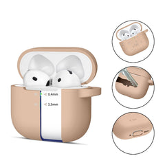 PUZDRO TECH-PROTECT SILICONE HOOK APPLE AIRPODS 4 CAFFE LATTE