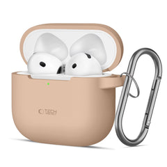 PUZDRO TECH-PROTECT SILICONE HOOK APPLE AIRPODS 4 CAFFE LATTE