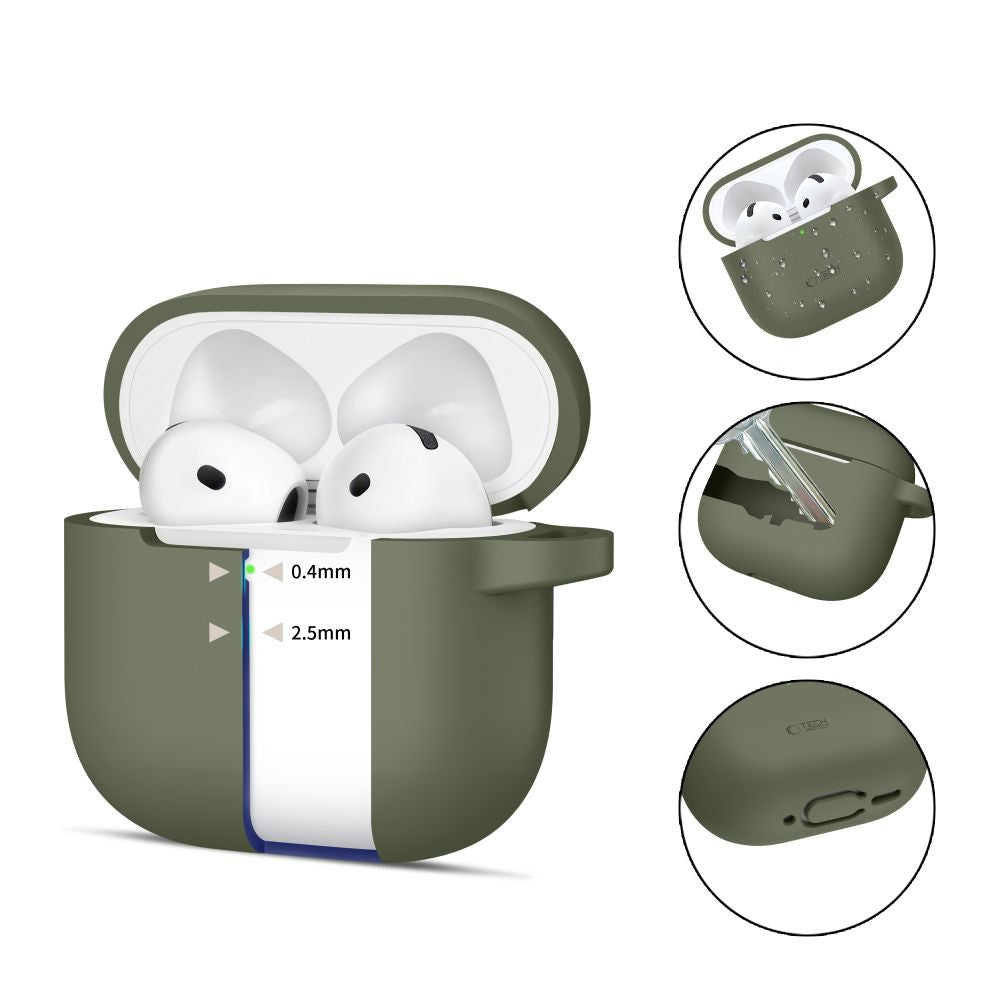 PUZDRO TECH-PROTECT SILICONE HOOK APPLE AIRPODS 4 OLIVE GREEN