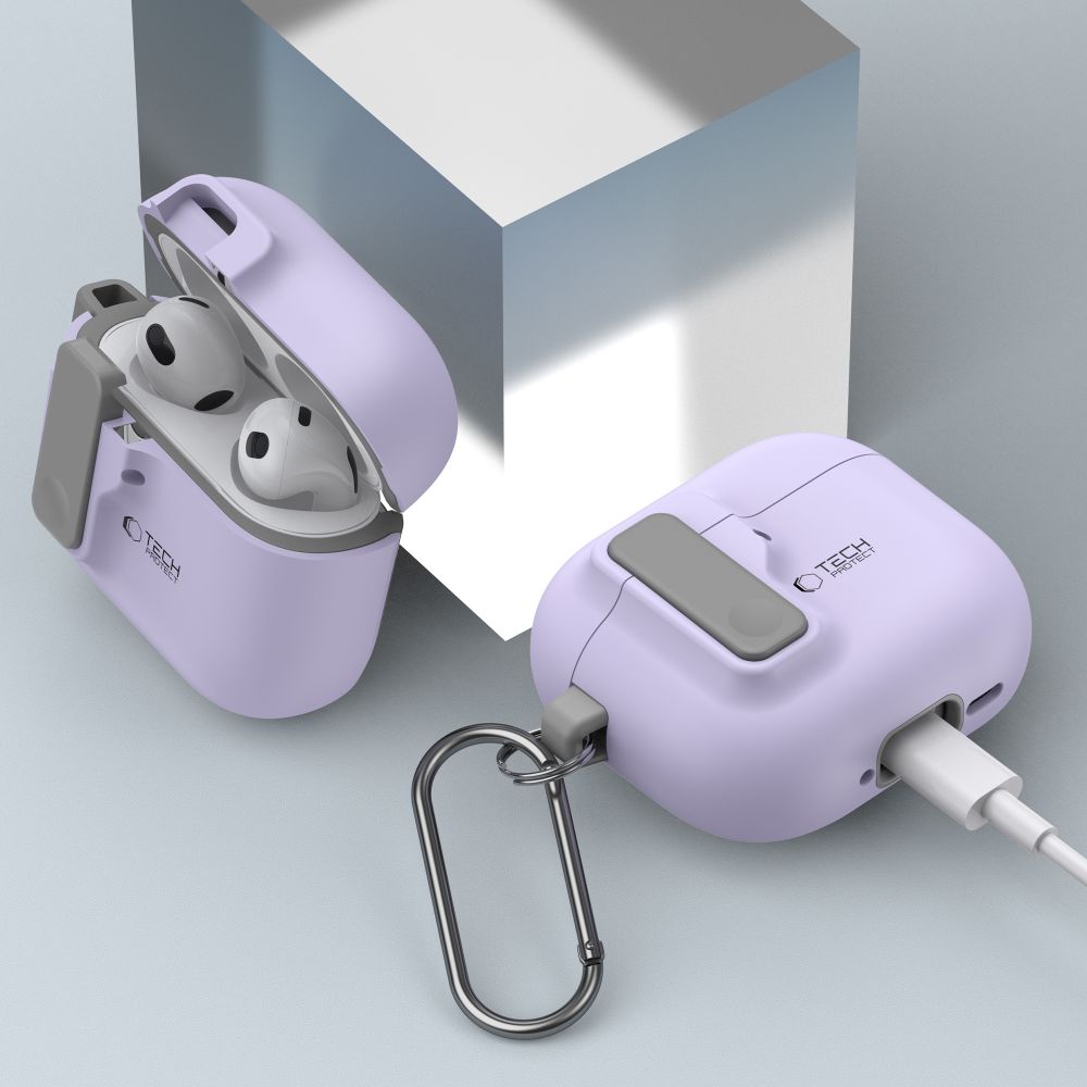 PUZDRO TECH-PROTECT SLIM HOOK APPLE AIRPODS 4 LAVENDER