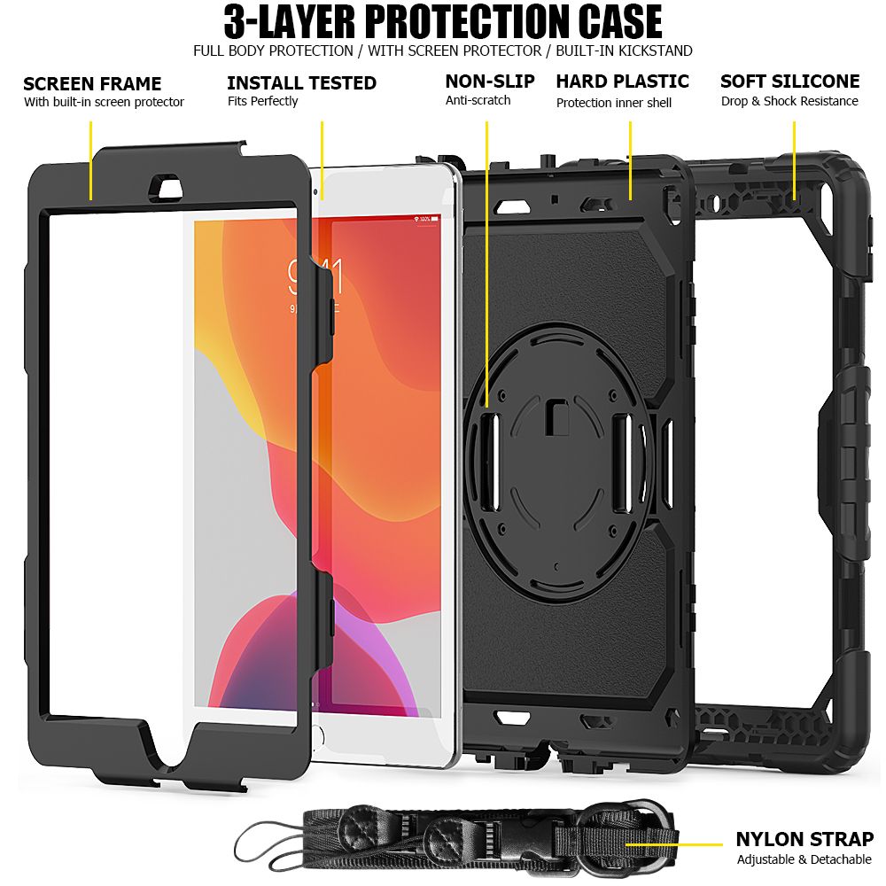  / OMOT ZA IPAD 10.2 7 / 8 / 9 / 2019-2021 TECH-PROTECT SOLID360 CRNA