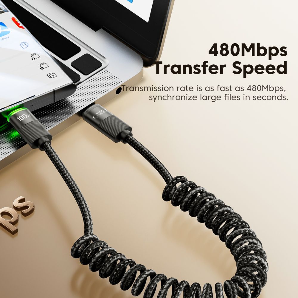 TECH-PROTECT UB20T ULTRABOOST TYPE-C KABEL PD100W/5A 180CM CRNA 