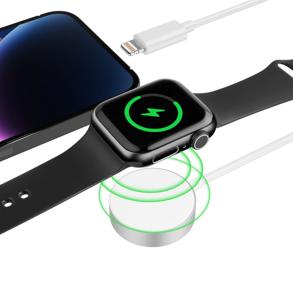 NABÍJAČKA NA APPLE WATCH TECH-PROTECT ULTRABOOST 2IN1 MAGNETIC CHARGING CABLE & LIGHTNING 150CM WHITE
