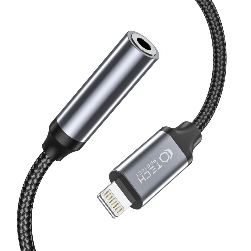KABEL TECH-PROTECT ULTRABOOST ADAPTER LIGHTNING NA MINI JACK 3.5MM CRNI