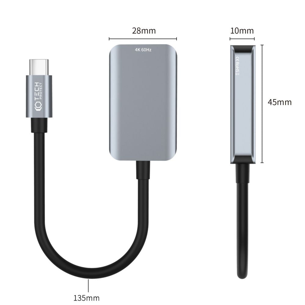 KÁBEL TECH-PROTECT ULTRABOOST ADAPTER TYPE-C TO HDMI 4K BLACK