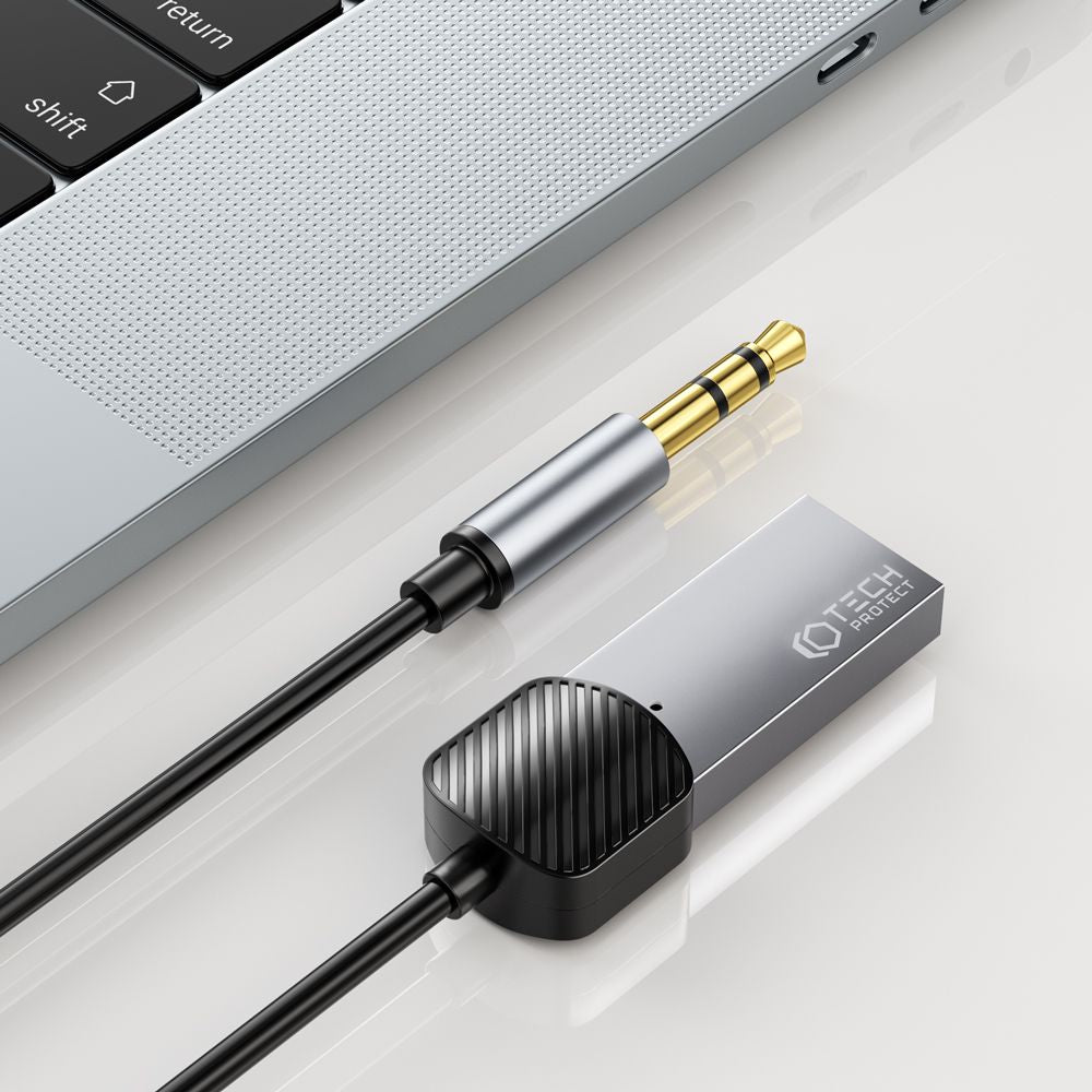 ADAPTÉR TECH-PROTECT ULTRABOOST BLUETOOTH AUX AUDIO ADAPTER CABLE GREY