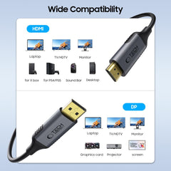 TECH-PROTECT ULTRABOOST KABEL DISPLAYPORT DO HDMI 2.0 4K 60HZ 200CM CRNA
