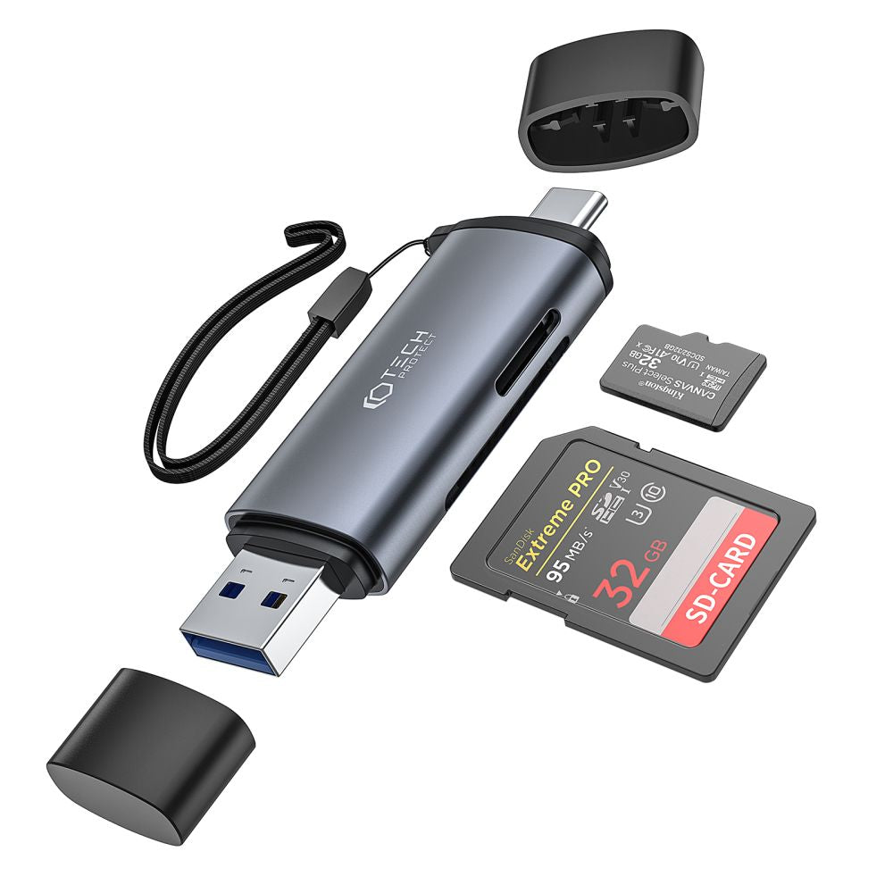 ČÍTAČKA KARIET TECH-PROTECT ULTRABOOST CARD READER SD &amp; MICRO SD GREY