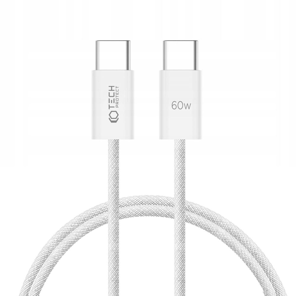 KÁBEL TECH-PROTECT ULTRABOOST CLASSIC TYPE-C CABLE PD60W/3A 100CM WHITE